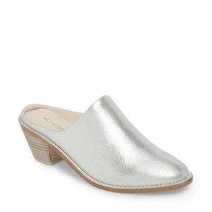 Kelsi Dagger Metallic Silver Mules